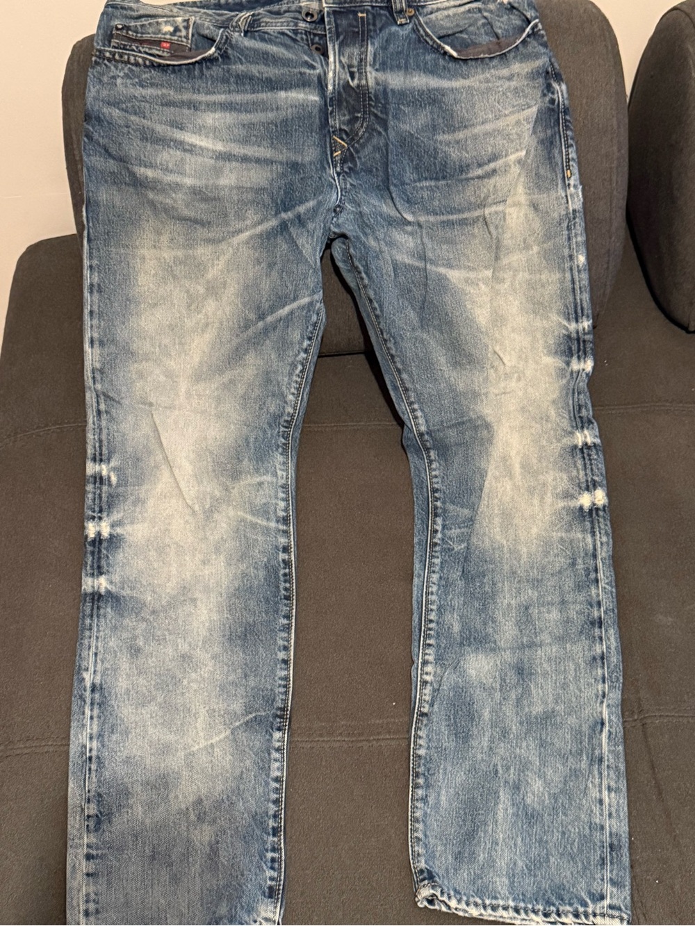 Diesel Light Blue Washed Straight Jeans